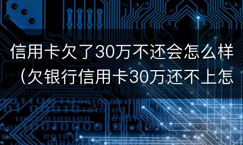 信用卡欠了30万不还会怎么样（欠银行信用卡30万还不上怎么办）