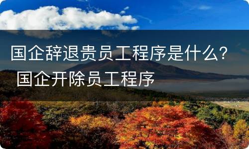 国企辞退贵员工程序是什么？ 国企开除员工程序