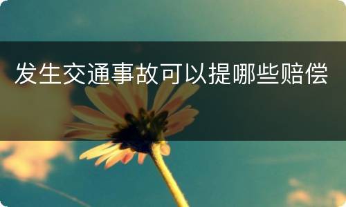 发生交通事故可以提哪些赔偿