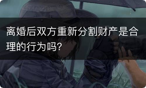 离婚后双方重新分割财产是合理的行为吗？