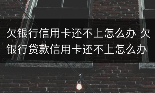 欠银行信用卡还不上怎么办 欠银行贷款信用卡还不上怎么办