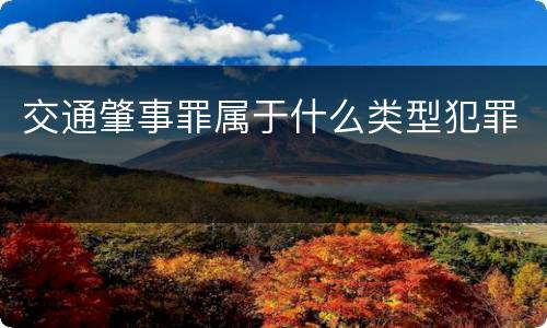 交通肇事罪属于什么类型犯罪