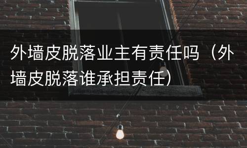 外墙皮脱落业主有责任吗（外墙皮脱落谁承担责任）
