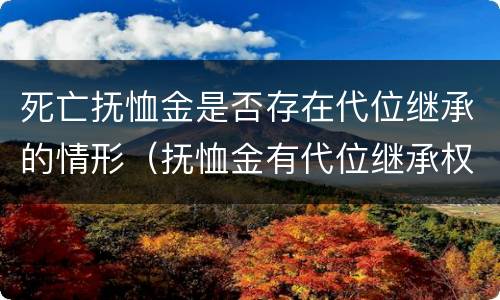 死亡抚恤金是否存在代位继承的情形（抚恤金有代位继承权吗）