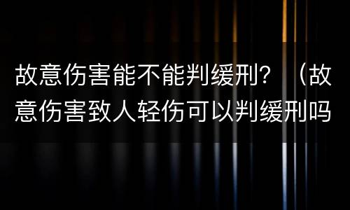 故意伤害能不能判缓刑？（故意伤害致人轻伤可以判缓刑吗）