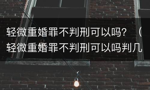 轻微重婚罪不判刑可以吗？（轻微重婚罪不判刑可以吗判几年）