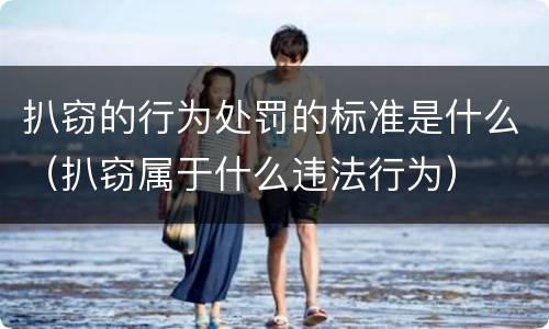 扒窃的行为处罚的标准是什么（扒窃属于什么违法行为）