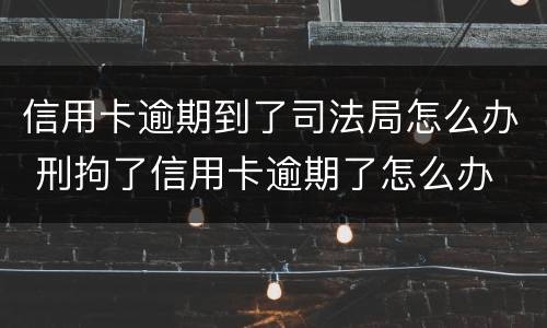 信用卡逾期到了司法局怎么办 刑拘了信用卡逾期了怎么办