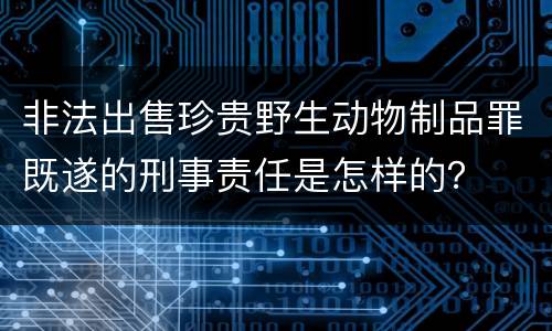 非法出售珍贵野生动物制品罪既遂的刑事责任是怎样的？