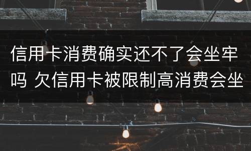 信用卡消费确实还不了会坐牢吗 欠信用卡被限制高消费会坐牢吗