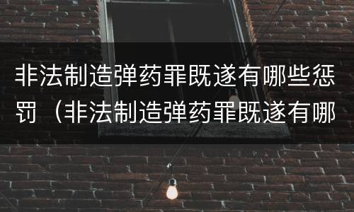 非法制造弹药罪既遂有哪些惩罚（非法制造弹药罪既遂有哪些惩罚规定）