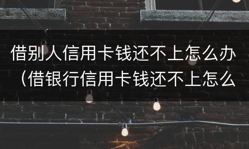 借别人信用卡钱还不上怎么办（借银行信用卡钱还不上怎么办）
