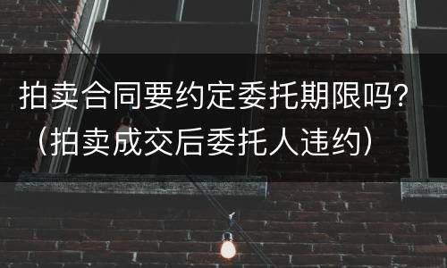 拍卖合同要约定委托期限吗？（拍卖成交后委托人违约）