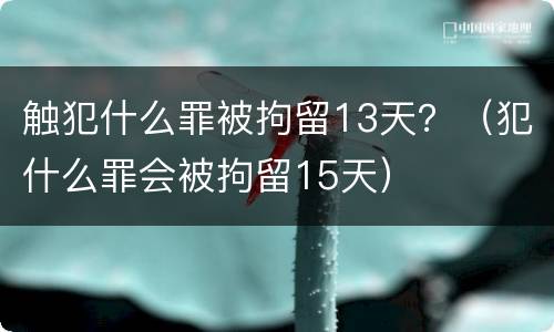 触犯什么罪被拘留13天？（犯什么罪会被拘留15天）