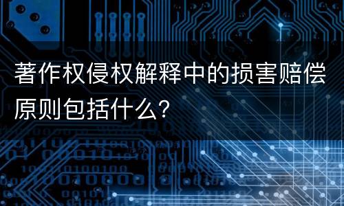 著作权侵权解释中的损害赔偿原则包括什么？