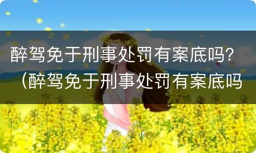 醉驾免于刑事处罚有案底吗？（醉驾免于刑事处罚有案底吗）
