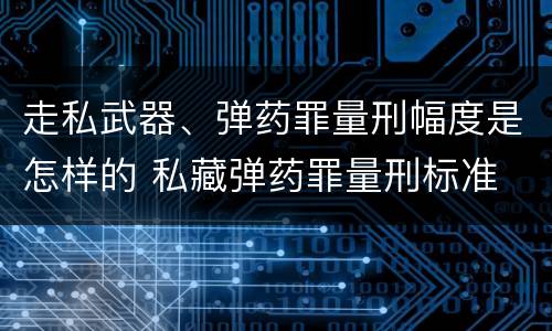 走私武器、弹药罪量刑幅度是怎样的 私藏弹药罪量刑标准