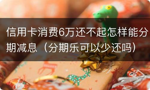 信用卡消费6万还不起怎样能分期减息（分期乐可以少还吗）