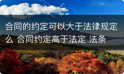 合同的约定可以大于法律规定么 合同约定高于法定 法条