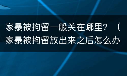 家暴被拘留一般关在哪里？（家暴被拘留放出来之后怎么办）
