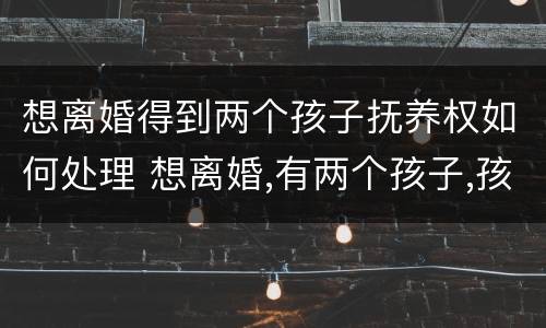 想离婚得到两个孩子抚养权如何处理 想离婚,有两个孩子,孩子的抚养问题怎么办