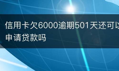 信用卡欠6000逾期501天还可以申请贷款吗