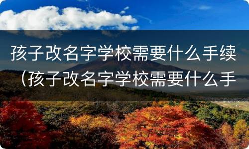 孩子改名字学校需要什么手续（孩子改名字学校需要什么手续呢）