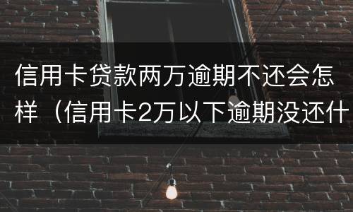 信用卡贷款两万逾期不还会怎样（信用卡2万以下逾期没还什么后果）
