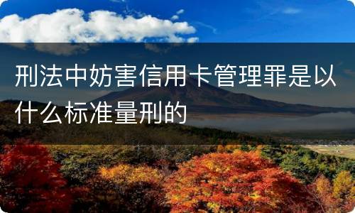 刑法中妨害信用卡管理罪是以什么标准量刑的