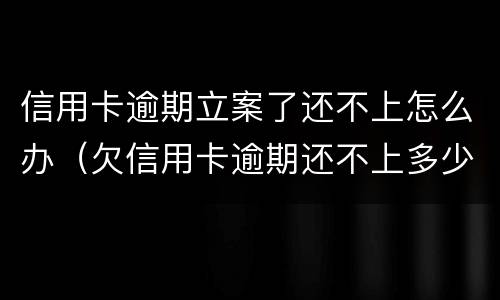 信用卡逾期立案了还不上怎么办（欠信用卡逾期还不上多少就可以起诉了）