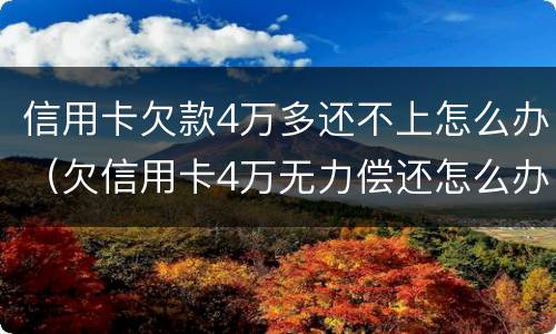 信用卡欠款4万多还不上怎么办（欠信用卡4万无力偿还怎么办）