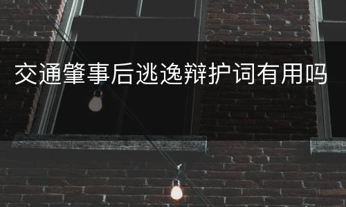 交通肇事后逃逸辩护词有用吗