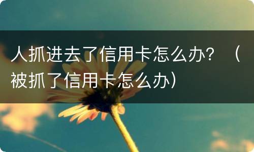 人抓进去了信用卡怎么办？（被抓了信用卡怎么办）