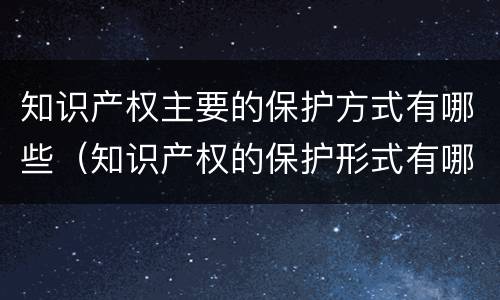 知识产权主要的保护方式有哪些（知识产权的保护形式有哪些）