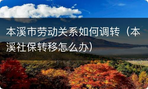 本溪市劳动关系如何调转（本溪社保转移怎么办）