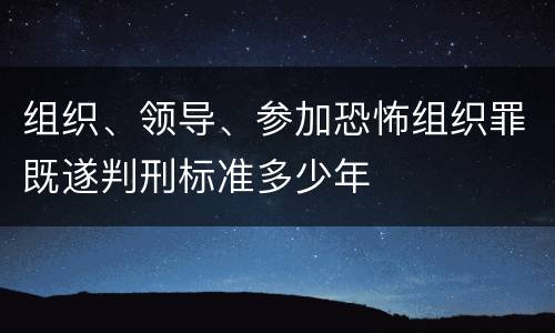 组织、领导、参加恐怖组织罪既遂判刑标准多少年
