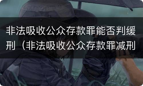 非法吸收公众存款罪能否判缓刑（非法吸收公众存款罪减刑）