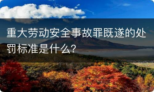 重大劳动安全事故罪既遂的处罚标准是什么？