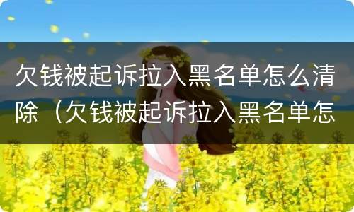 欠钱被起诉拉入黑名单怎么清除（欠钱被起诉拉入黑名单怎么清除记录）