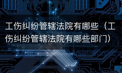工伤纠纷管辖法院有哪些（工伤纠纷管辖法院有哪些部门）