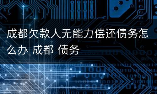 成都欠款人无能力偿还债务怎么办 成都 债务