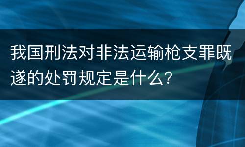 我国刑法对非法运输枪支罪既遂的处罚规定是什么？