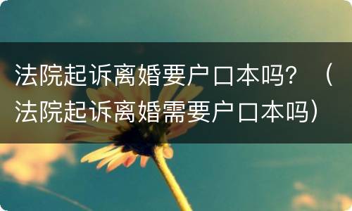 法院起诉离婚要户口本吗？（法院起诉离婚需要户口本吗）