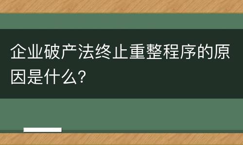 企业破产法终止重整程序的原因是什么？