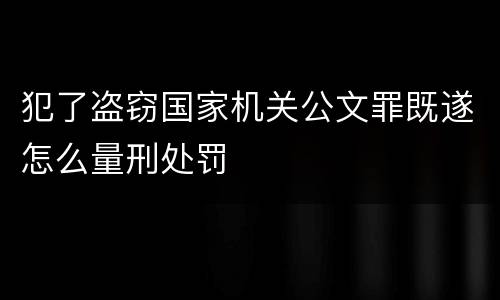 犯了盗窃国家机关公文罪既遂怎么量刑处罚