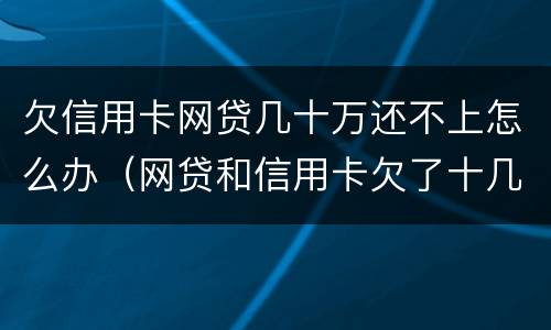 欠信用卡网贷几十万还不上怎么办（网贷和信用卡欠了十几万,应该怎么办?）