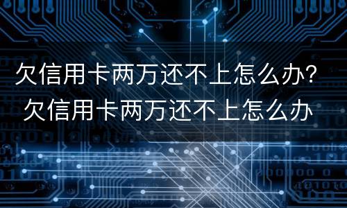 欠信用卡两万还不上怎么办？ 欠信用卡两万还不上怎么办