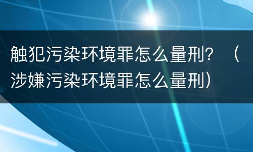 触犯污染环境罪怎么量刑？（涉嫌污染环境罪怎么量刑）