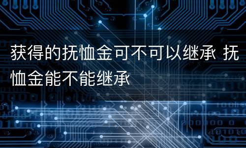 获得的抚恤金可不可以继承 抚恤金能不能继承