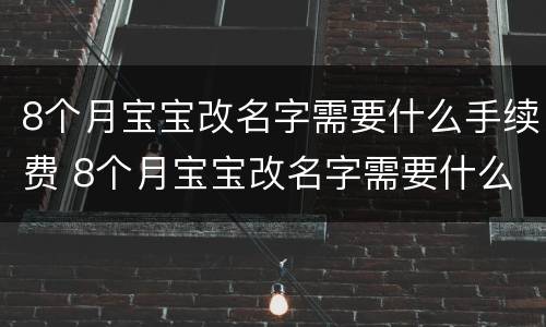 8个月宝宝改名字需要什么手续费 8个月宝宝改名字需要什么手续费用